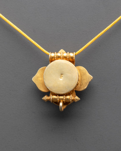 Tibetan Locket | Gold-Plated Tibetan Spiritual Amulet