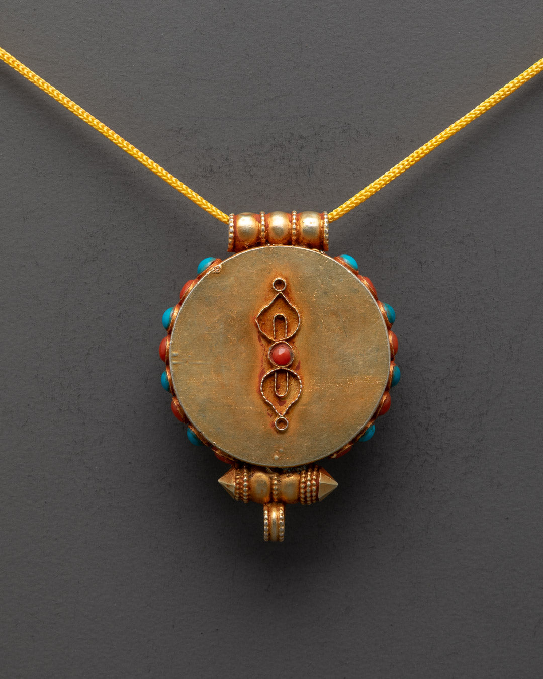 Green Tara Buddhist Locket with Semi-Precious Stones