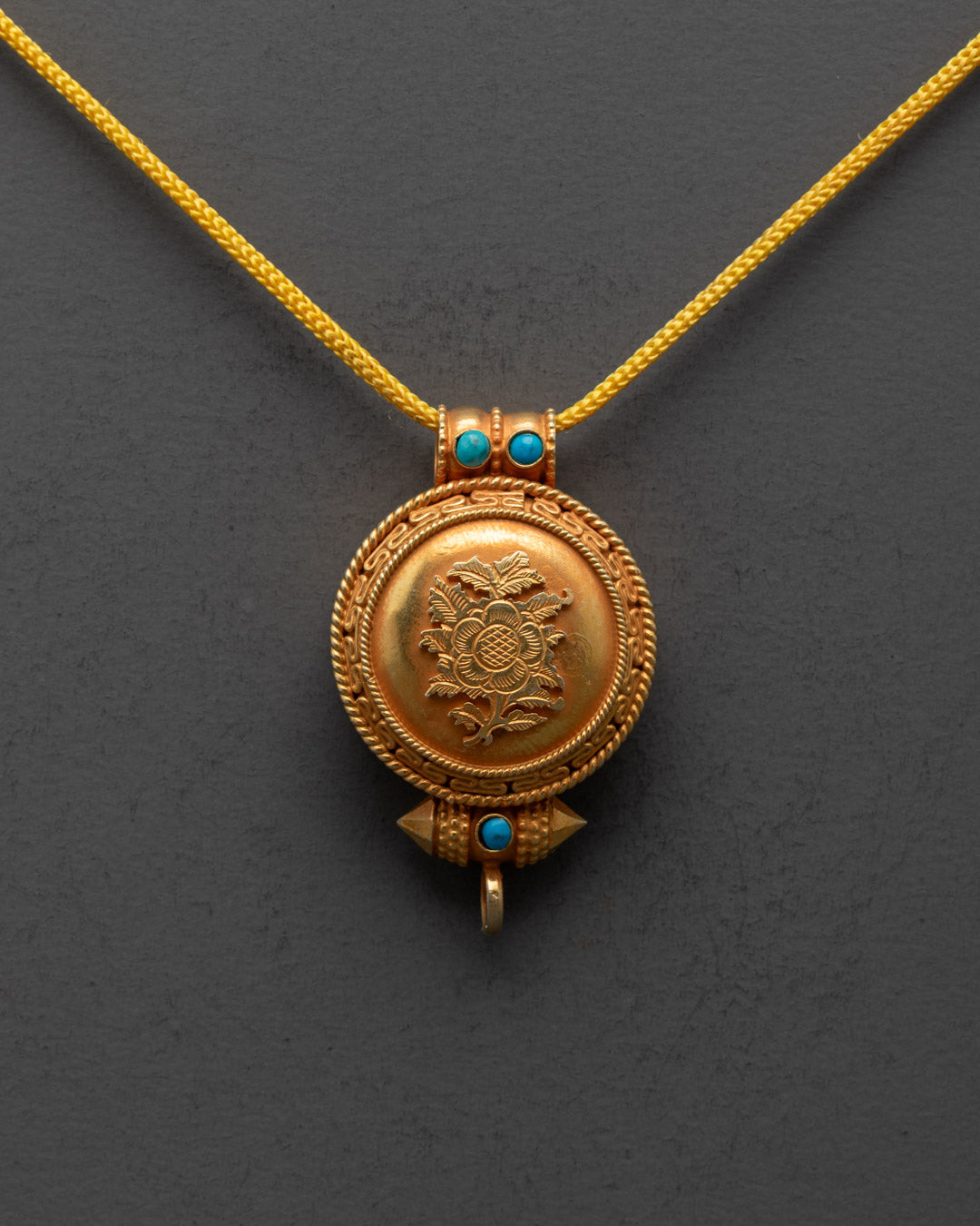 Buddhist Gold Gilded Lotus Locket | Meto Pema