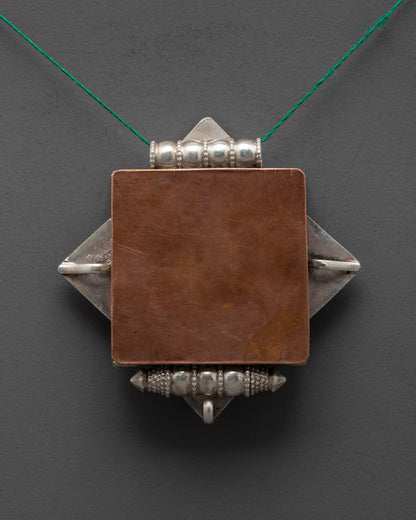 Bishwo Vajra Filigree Locket | Sacred Silver Pendant