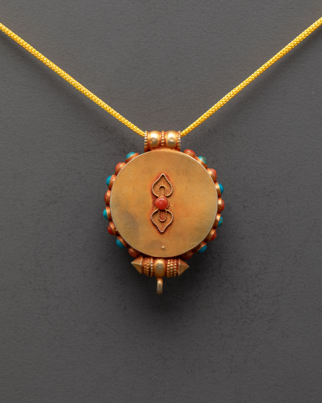 Tibetan Buddhist Chenrezig Locket | Gold-Plated Amulet Representing
