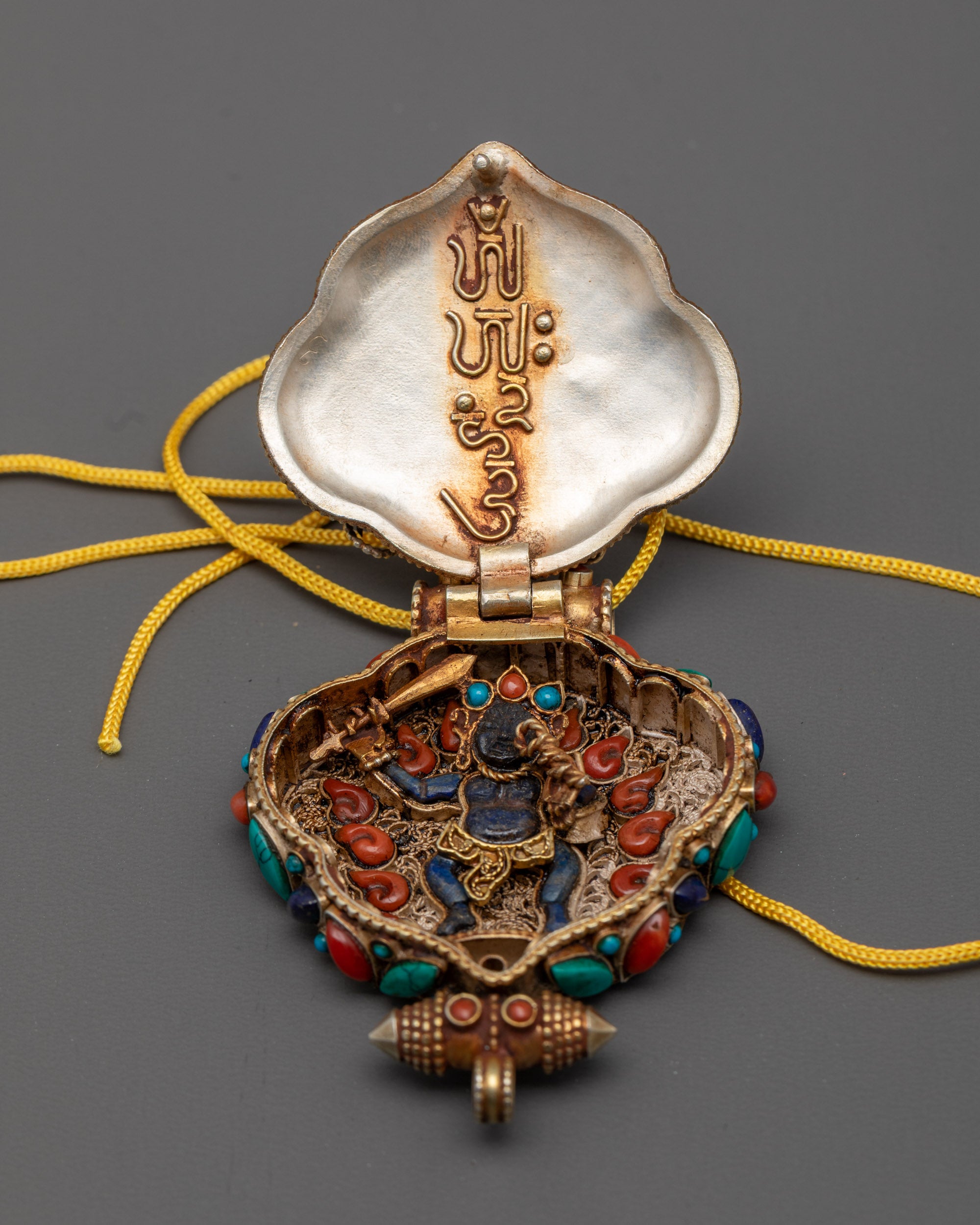 Six-Armed Mahakala Pendant | Handmade Nepalese Protection Jewelry