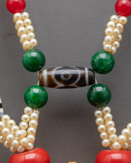 Tibetan Ghau Mala Necklace | 24k Gold-Plated Prayer Bead
