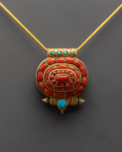 Beautifully Hand-carved Buddhist Locket | Stones Decor Pendent