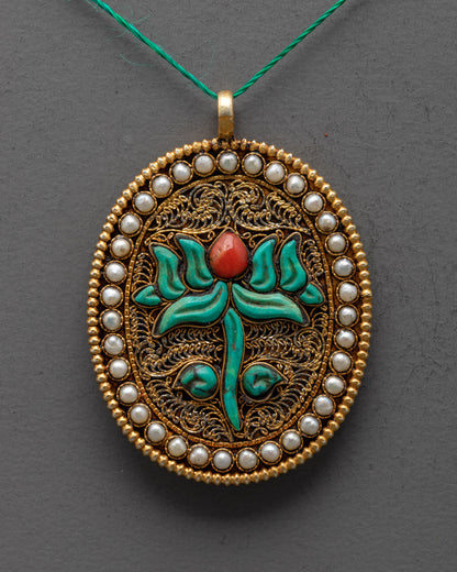 Lotus Flower Necklace | Handcrafted Spiritual Jewelry from Nepal
