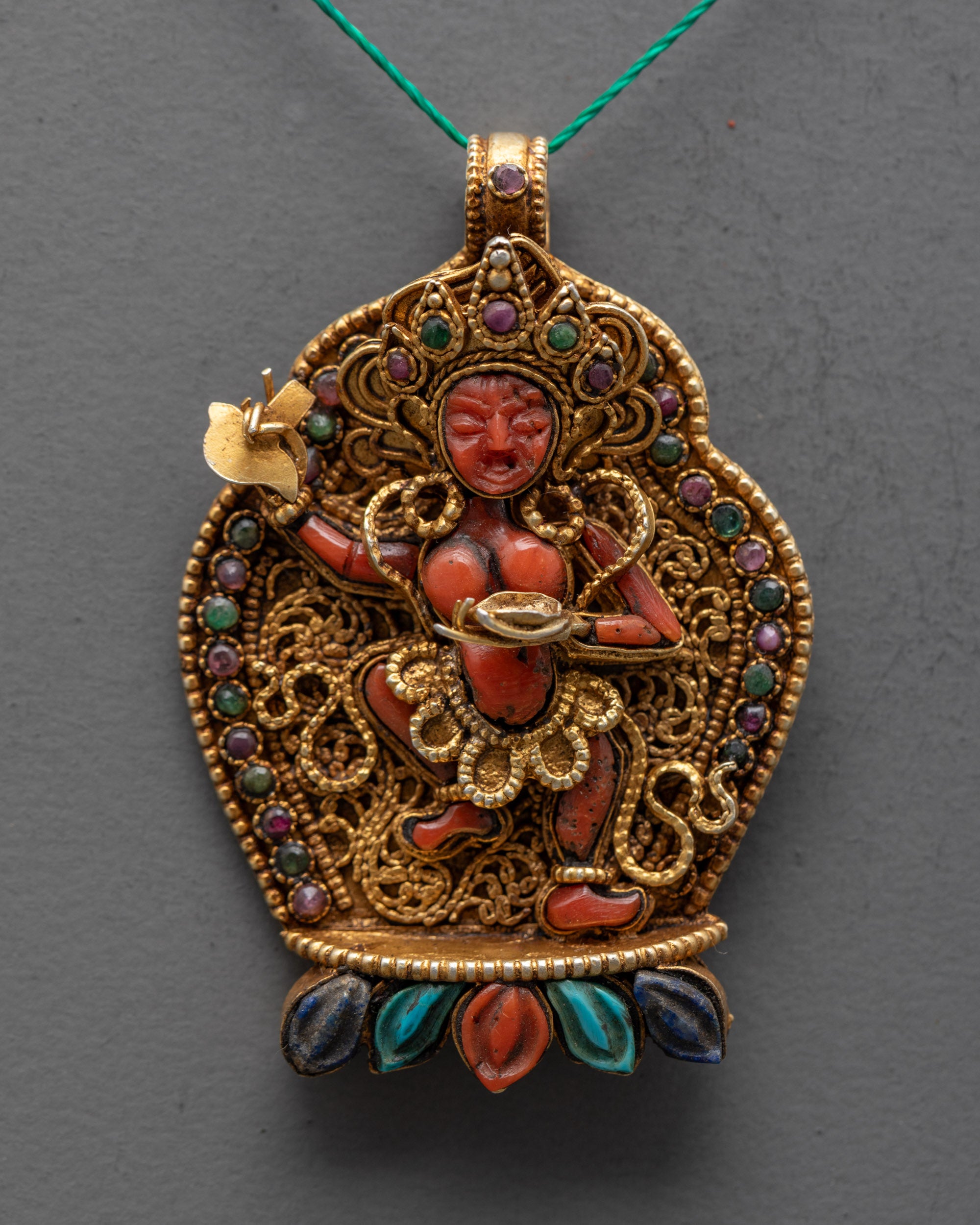 Tibetan Dorje Phagmo Locket | Elegant Gold-Plated Pendant