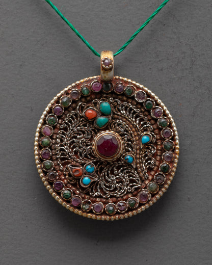 Flower Locket Pendant | Beautiful Hand-Carved Floral Jewelry