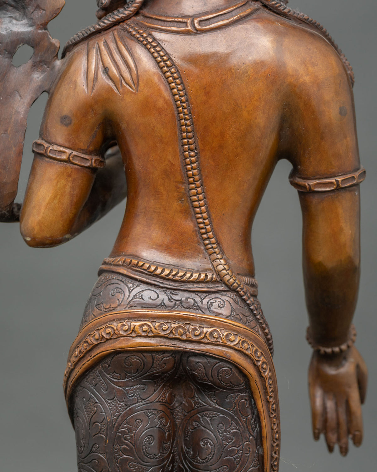 Standing Avalokiteshvara Statue | Chemically Oxidized Copper Figurine