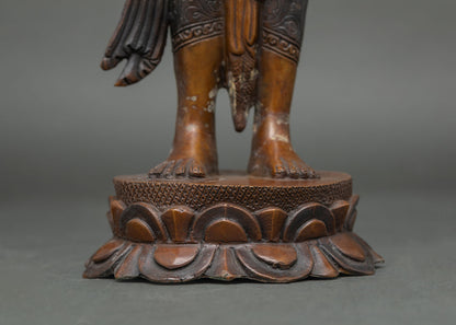 Oxidized Lokeshvara (Padmapani) Statue – Handcrafted Bodhisattva Idol