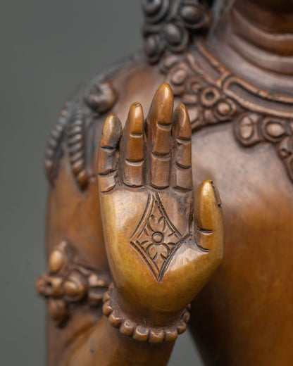 Oxidized Lokeshvara (Padmapani) Statue – Handcrafted Bodhisattva Idol
