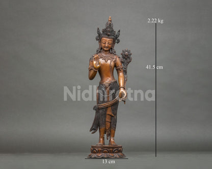 Oxidized Lokeshvara (Padmapani) Statue – Handcrafted Bodhisattva Idol