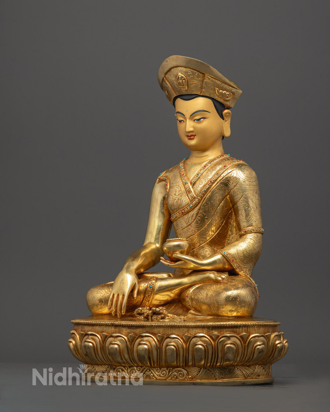 Lost Wax Cast Jigten Sumgon Statue for Spiritual Protection and Meditation Décor