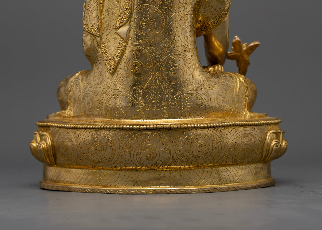 Handcrafted Medicine Buddha Sculpture - Symbol of Healing and Compassion