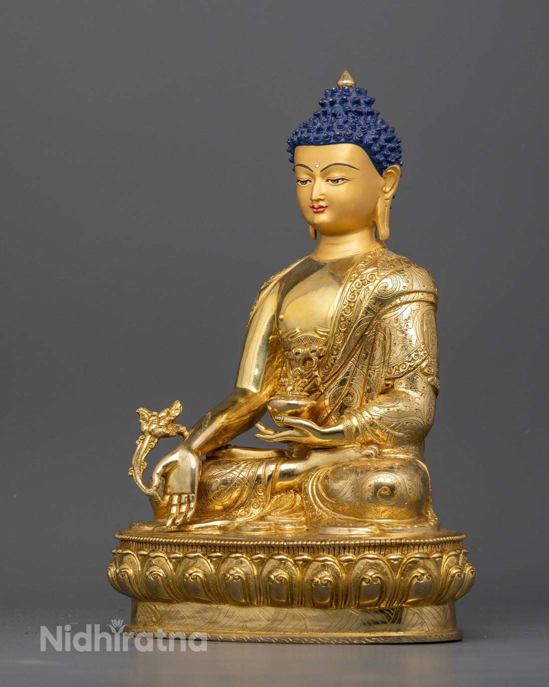 Handcrafted Medicine Buddha Sculpture - Symbol of Healing and Compassion