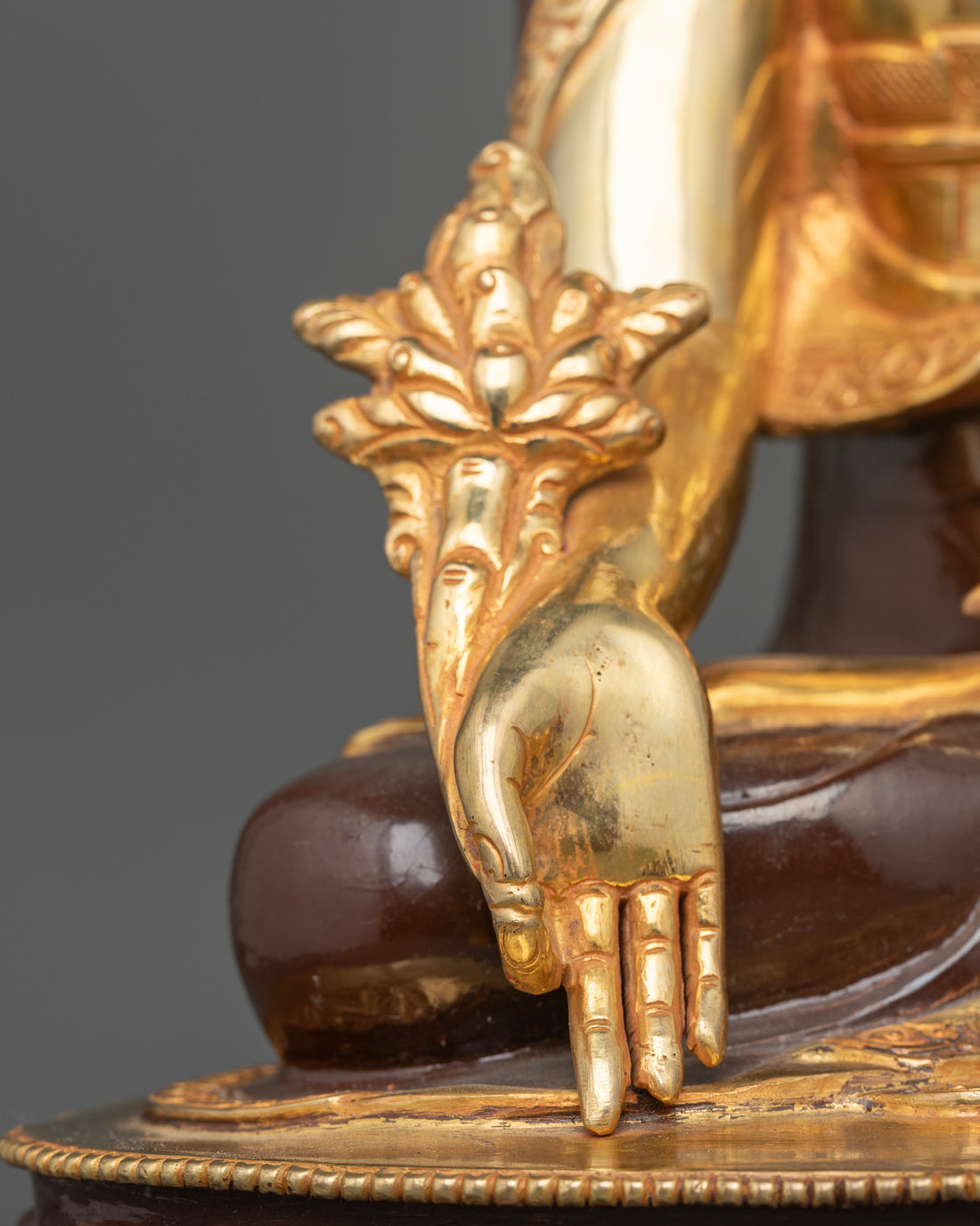 Dual Essence: The Medicine Buddha in Gold and Oxidized Craft