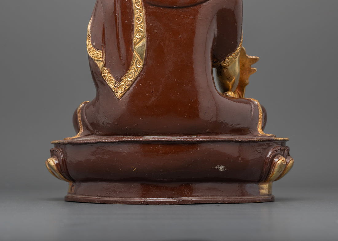 Dual Essence: The Medicine Buddha in Gold and Oxidized Craft