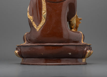 Dual Essence: The Medicine Buddha in Gold and Oxidized Craft