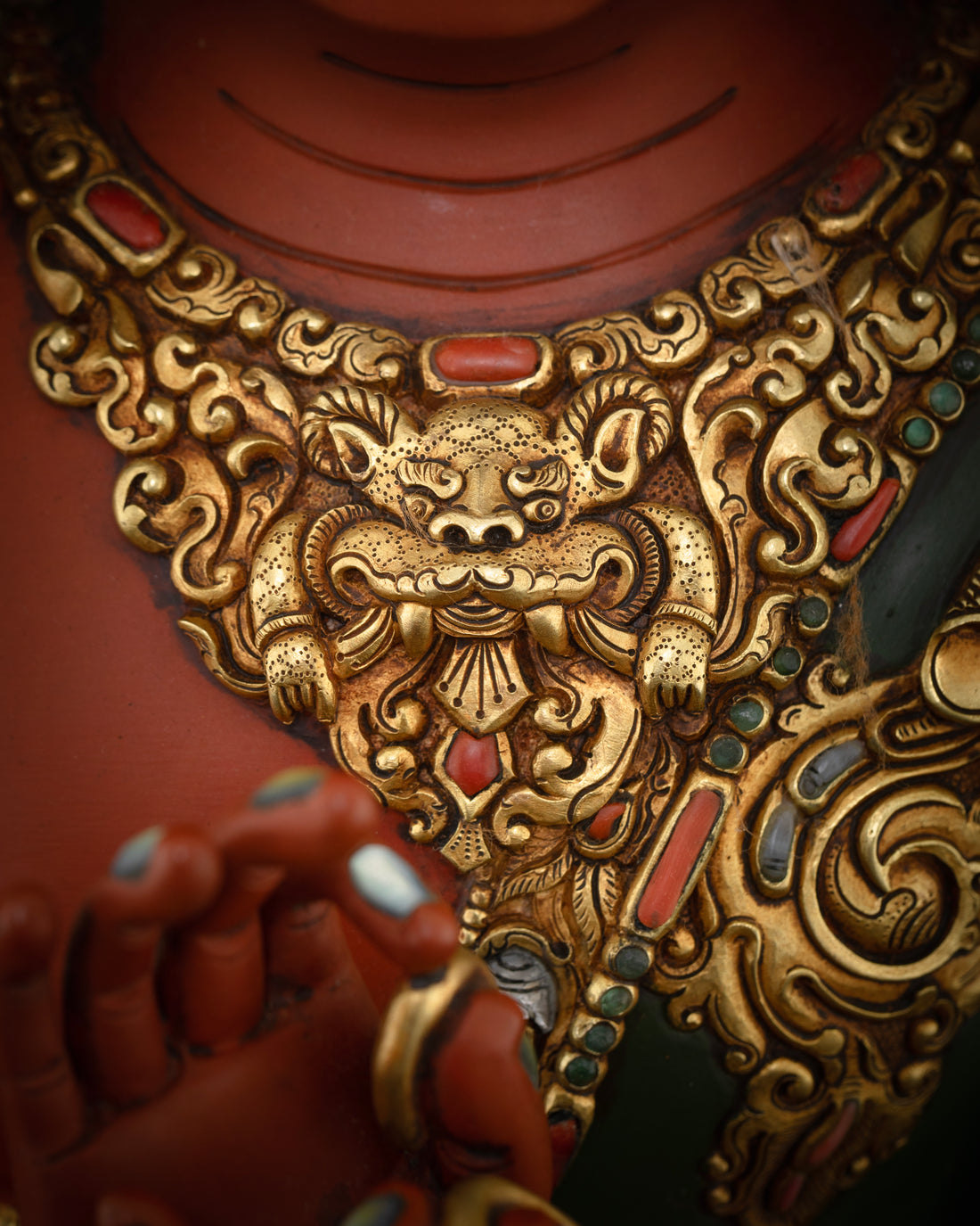 Exquisite Red Maitreya Buddha Statue: Crafted to Perfection