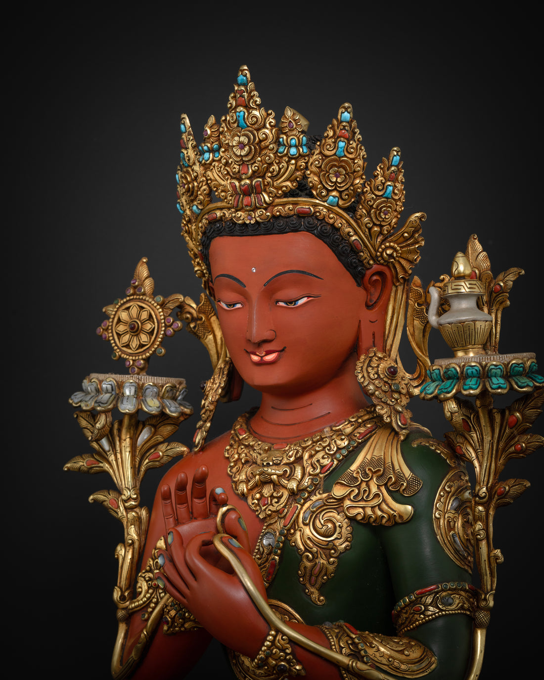 Exquisite Red Maitreya Buddha Statue: Crafted to Perfection