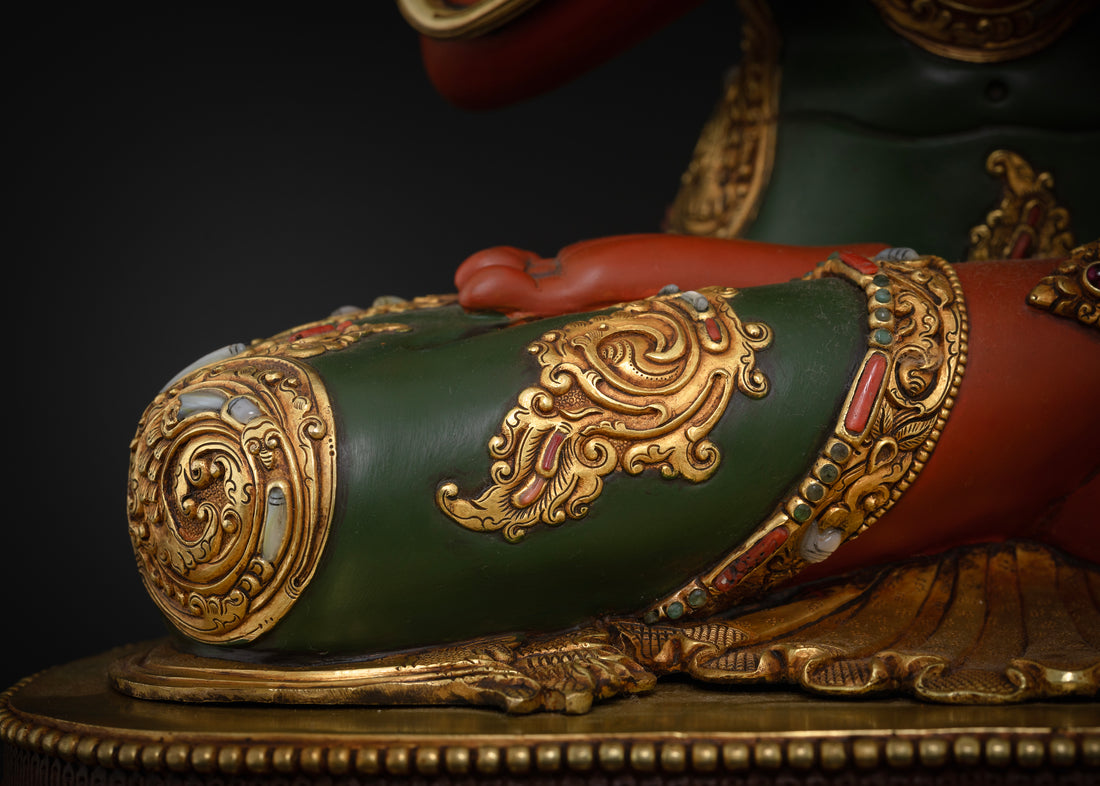 Exquisite Red Maitreya Buddha Statue: Crafted to Perfection