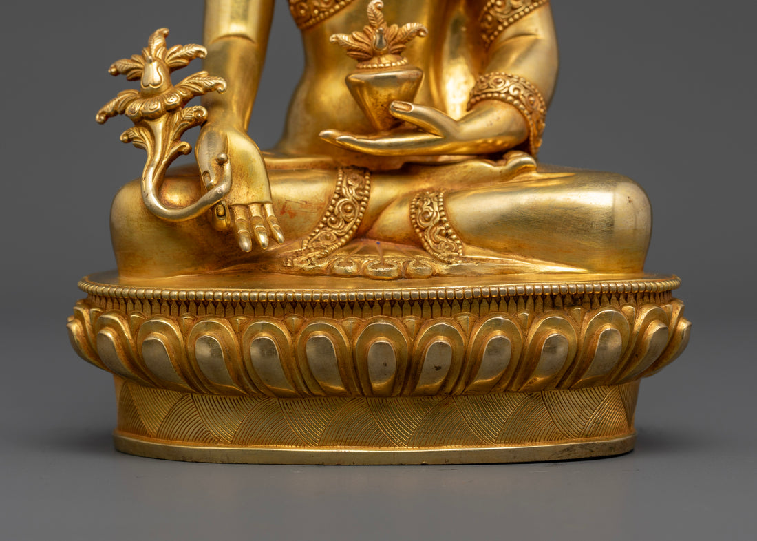 Fine Gold Plated Medicine Buddha Statue: Exclusive Collection for Practitioners