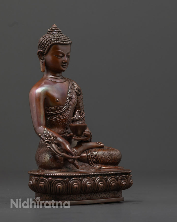 Oxidized Medicine Buddha Sculpture | Buddhist Meditation