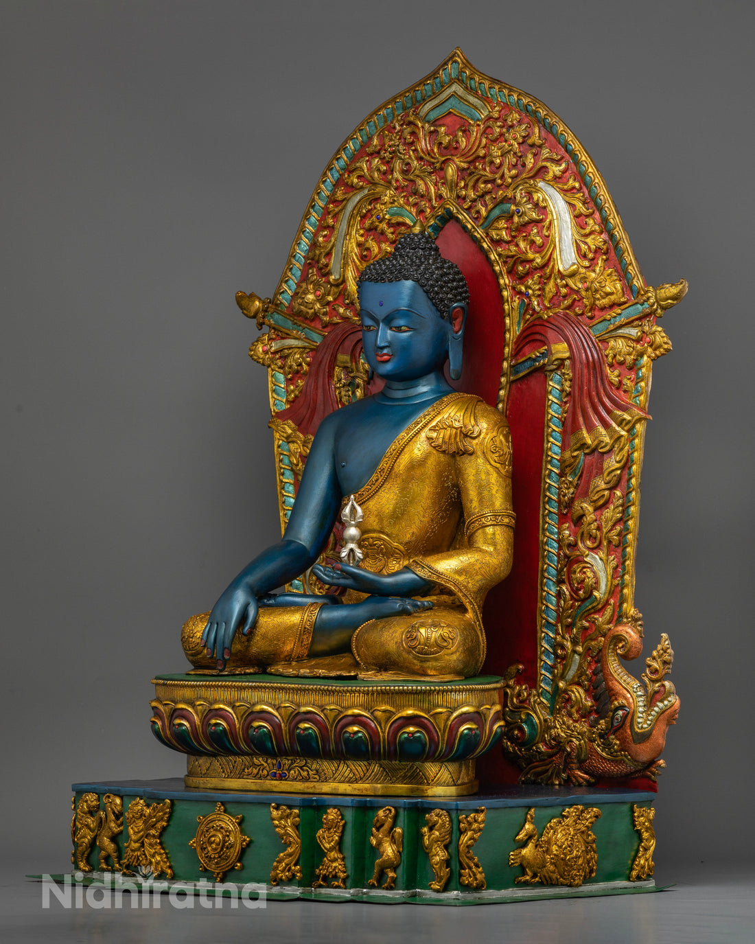 Regal Mitrugpa on Throne Statue | A Majestic Representation of Compassion