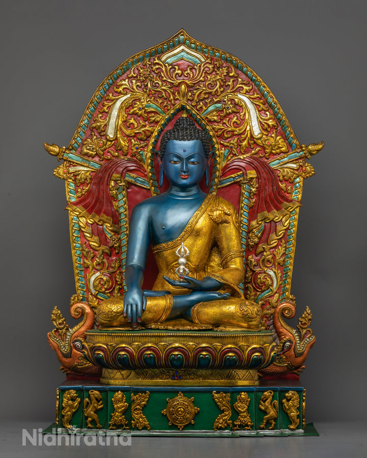 Regal Mitrugpa on Throne Statue | A Majestic Representation of Compassion