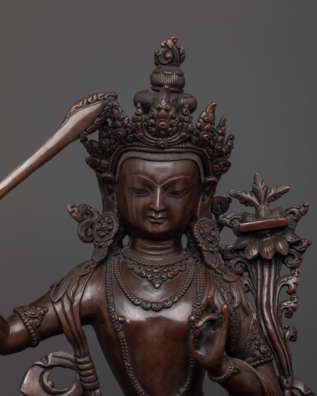 The Majestic Oxidized Manjusri Bodhisattva: A Symbol of Enduring Wisdom