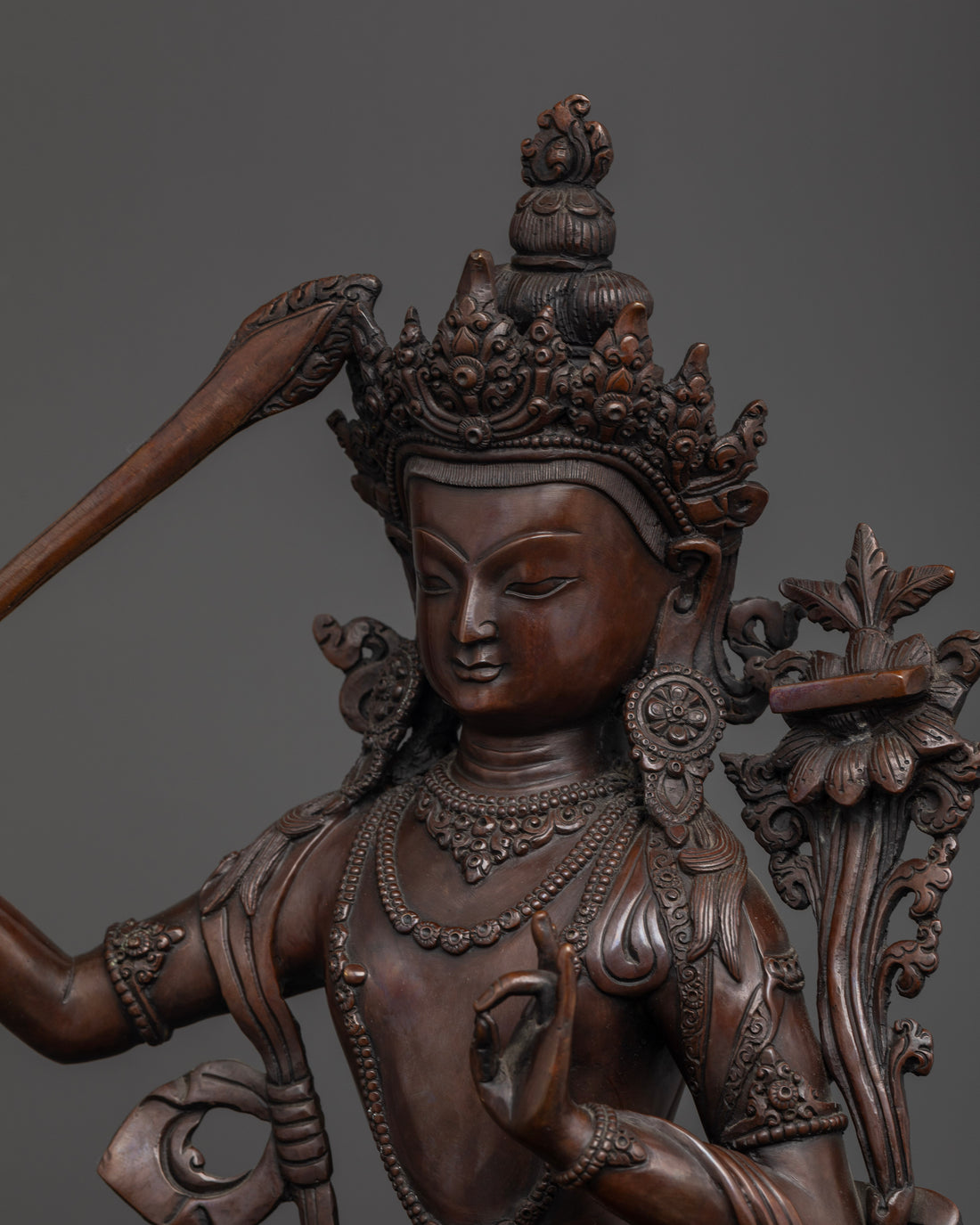 The Majestic Oxidized Manjusri Bodhisattva: A Symbol of Enduring Wisdom