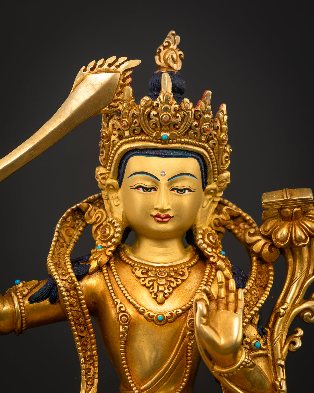 Handmade Manjushri Statue: A Masterpiece of Enlightened Wisdom