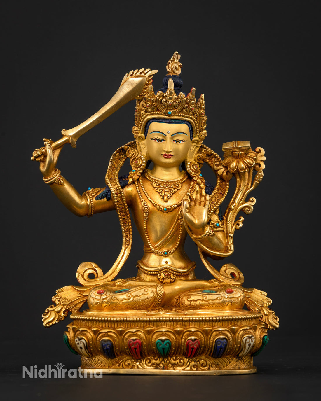 Handmade Manjushri Statue: A Masterpiece of Enlightened Wisdom