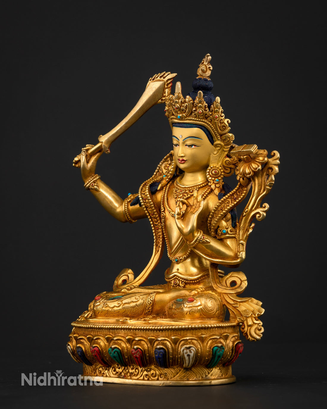 Handmade Manjushri Statue: A Masterpiece of Enlightened Wisdom