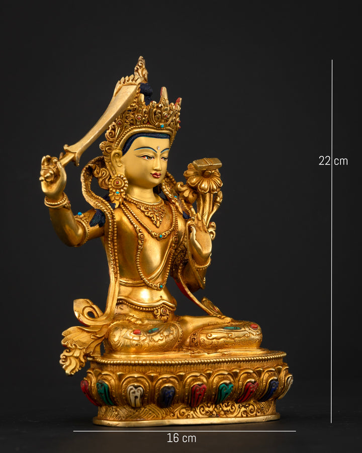 Handmade Manjushri Statue: A Masterpiece of Enlightened Wisdom