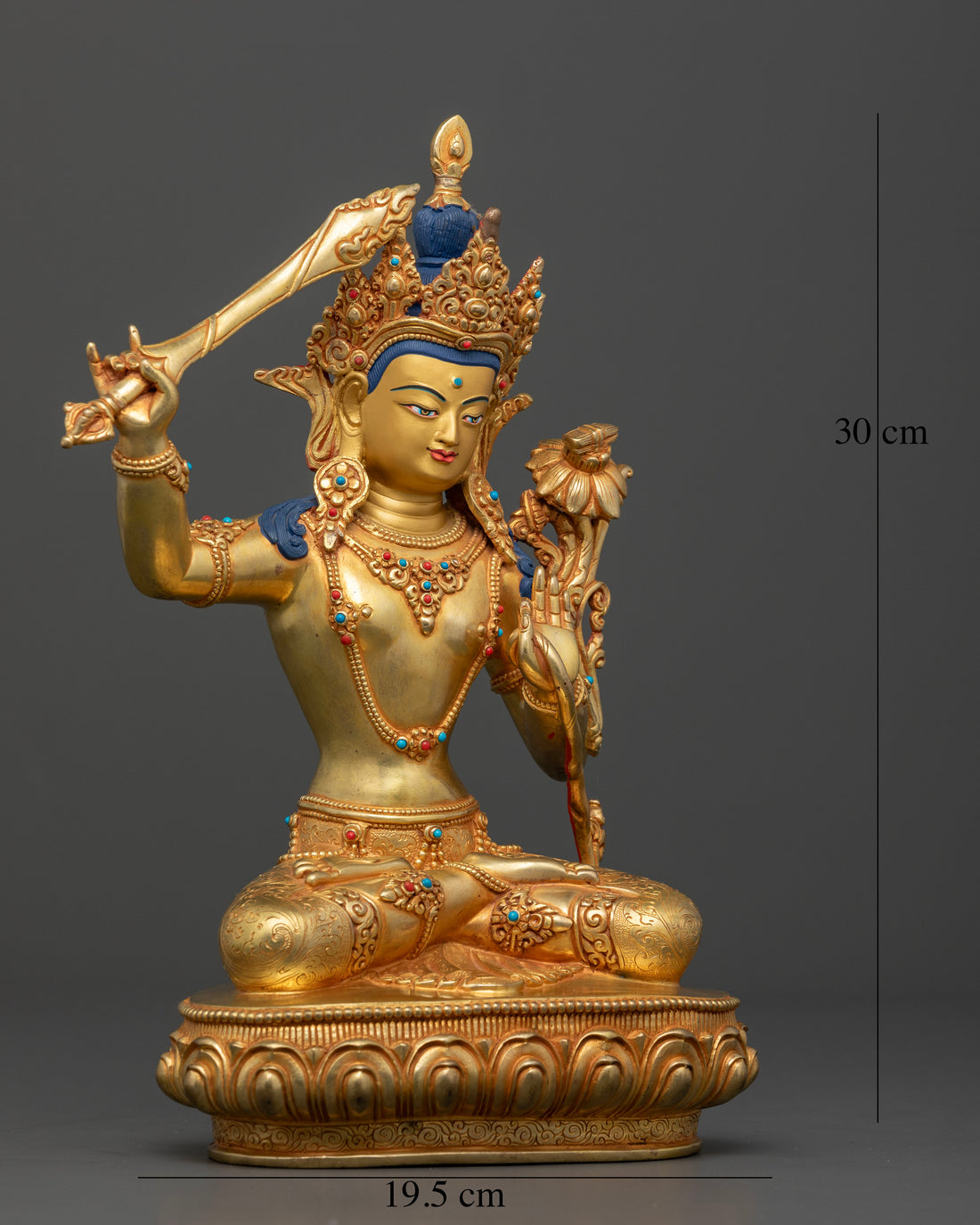 Handcrafted Manjushri Bodhisattva Statue for Spiritual Awakening