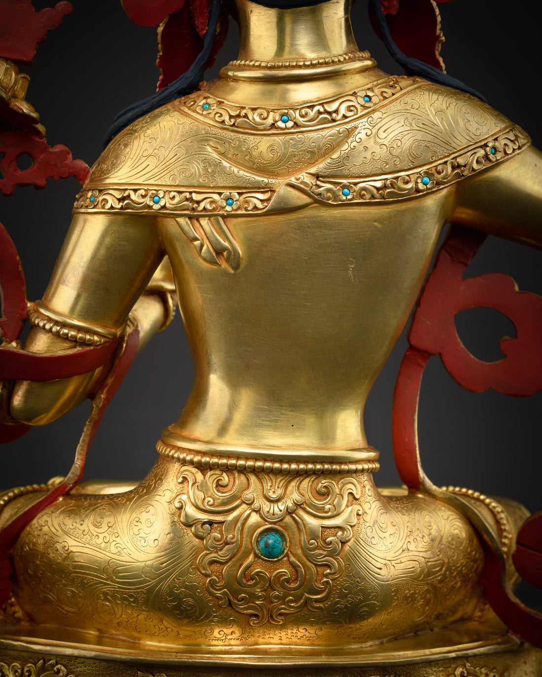 Beautiful Manjushri Statue gilded in Pure Gold : Bodhisattva of Wisdom