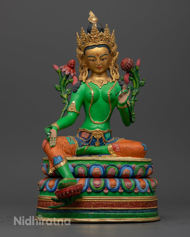 Green Tara Sculpture: The Goddess of Compassion and Protection