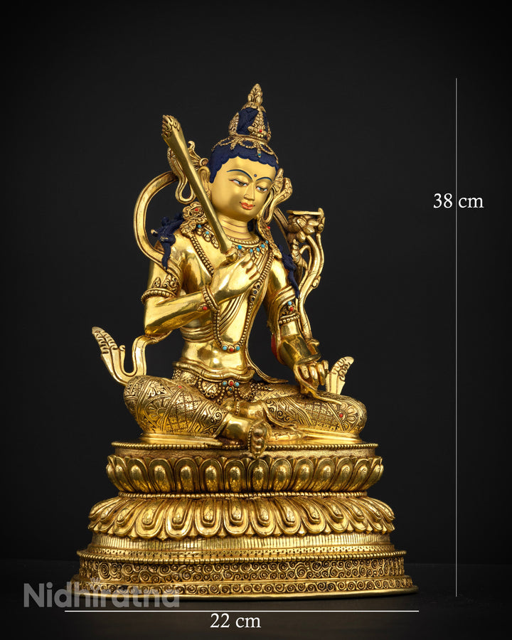 Wisdom Incarnate: The Tibetan Handcrafted Manjushri Sculpture