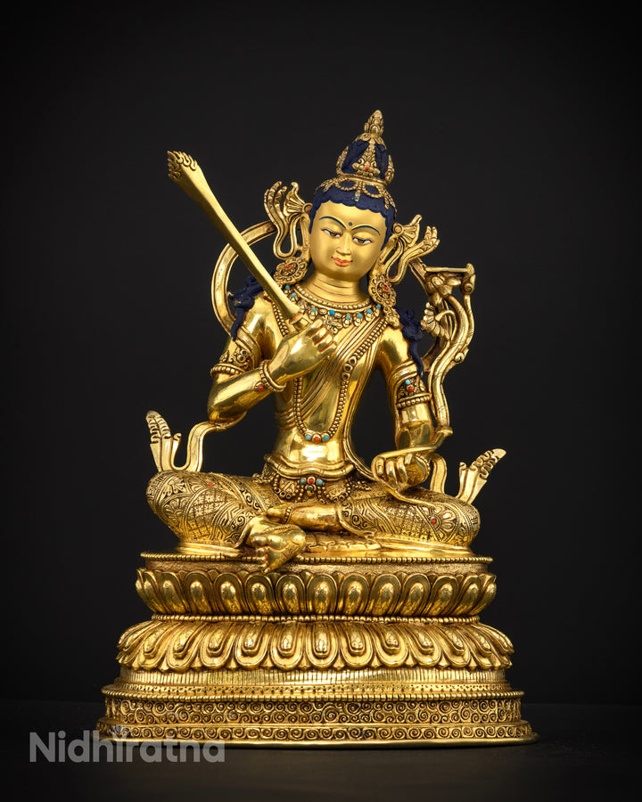 Wisdom Incarnate: The Tibetan Handcrafted Manjushri Sculpture