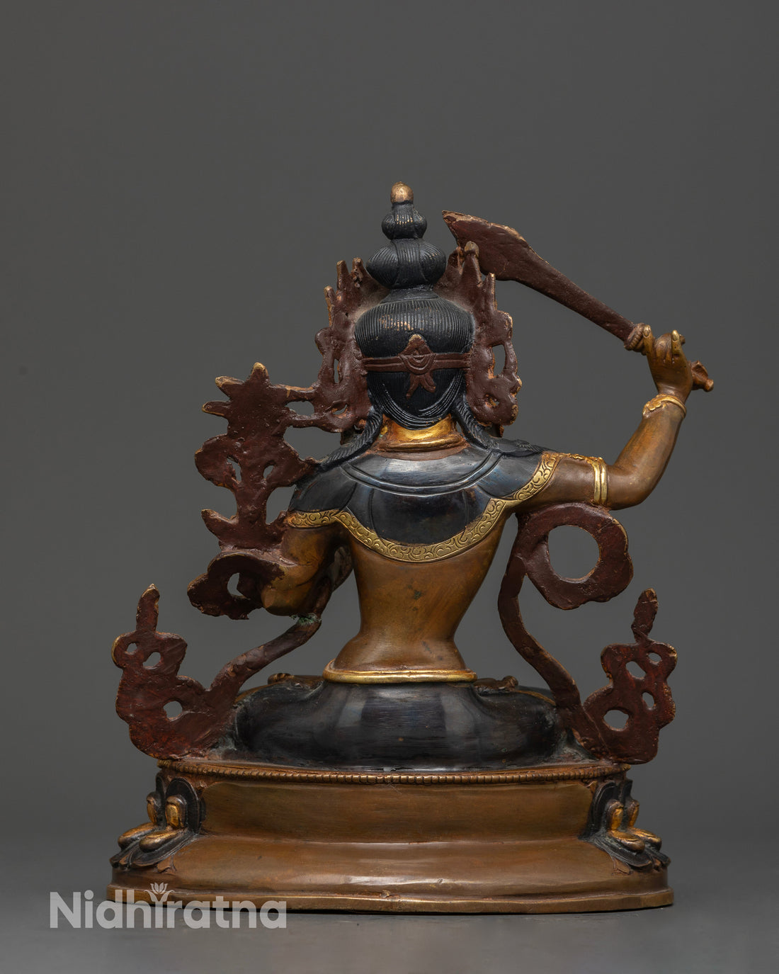 Manjushri in Regal Oxidized and Gold Splendor