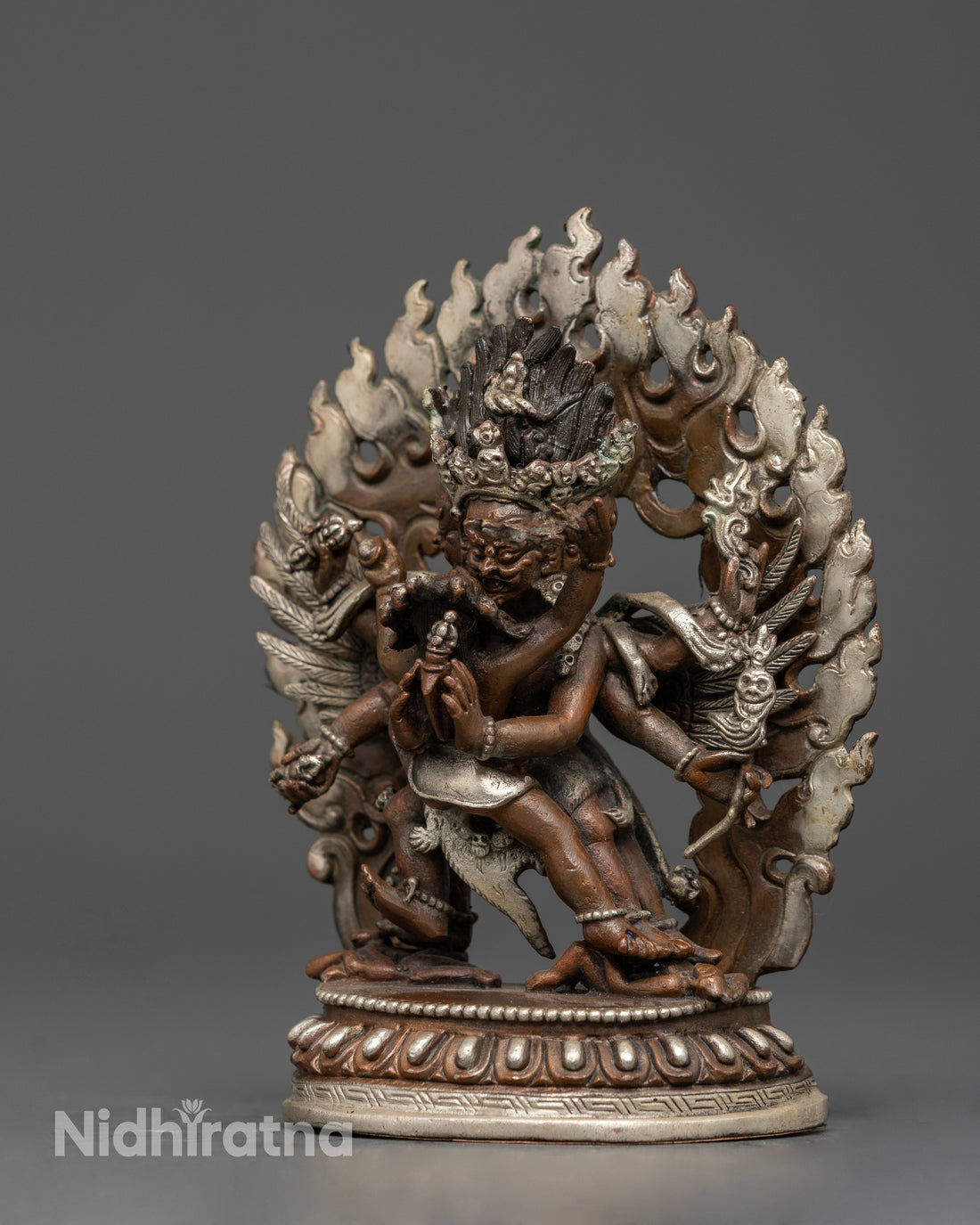 Vajrakilaya in Divine Silver and Oxidized Elegance