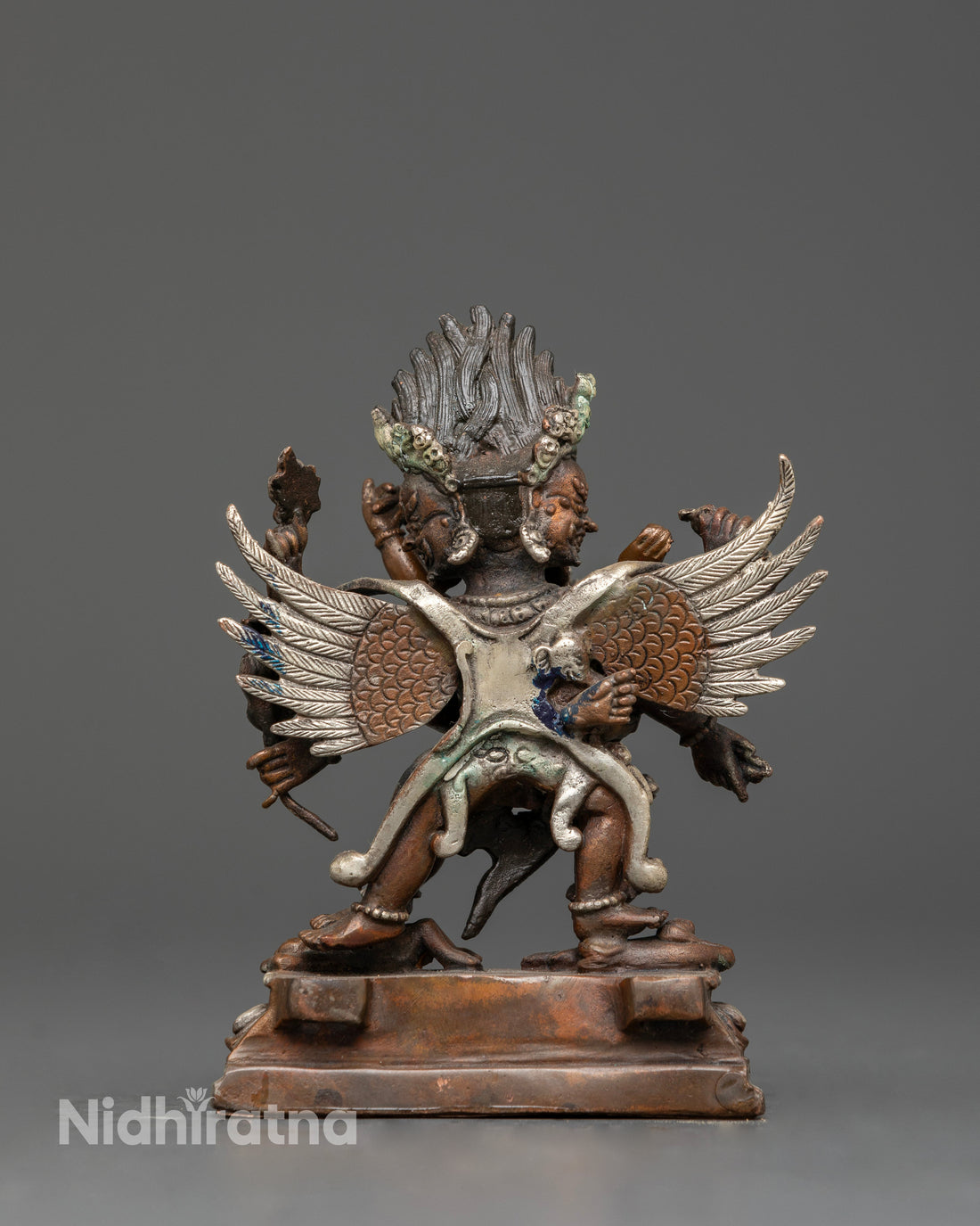 Vajrakilaya in Divine Silver and Oxidized Elegance