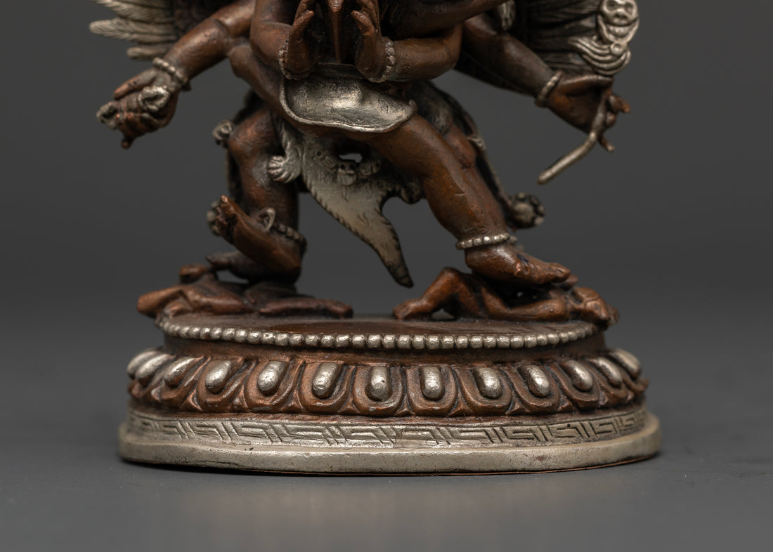 Vajrakilaya in Divine Silver and Oxidized Elegance