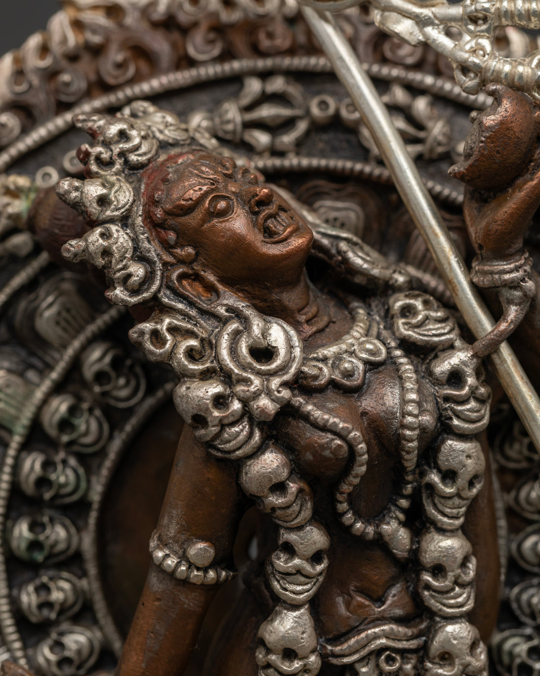 The Fierce Vajrayogini  Altar in Oxidized Silver