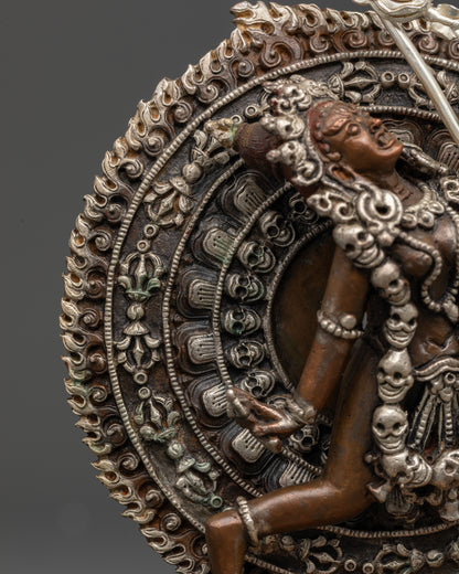 The Fierce Vajrayogini  Altar in Oxidized Silver