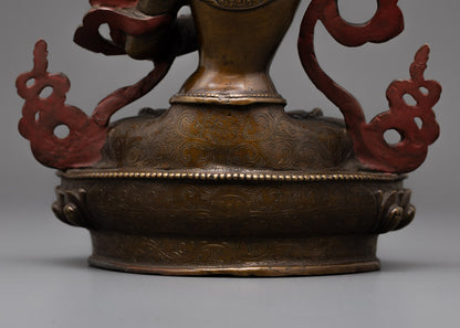 Nepal Handmade Manjushri Statue | Intricately Crafted Buddhist Deity