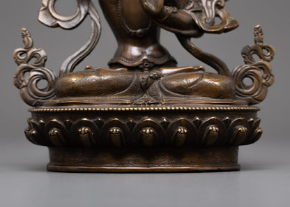 Nepal Handmade Manjushri Statue | Intricately Crafted Buddhist Deity