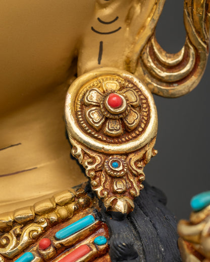 Maha Manjushri Statue | Handcrafted Bodhisattva of Wisdom Sculpture