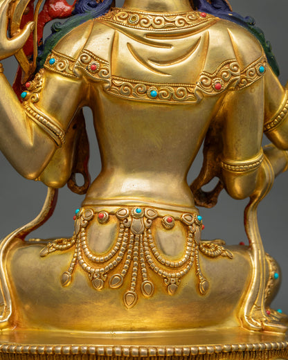 Maha Manjushri Copper Statue – Buddhist Meditation & Shrine Decor