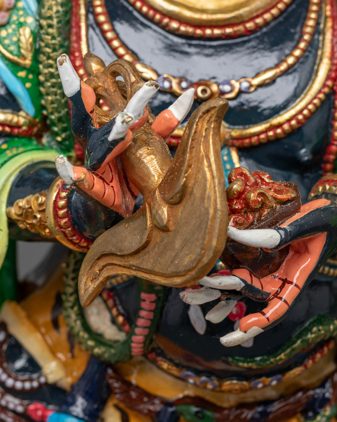 Handcrafted Powerful Six-Armed Mahakala Statue